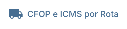 Cadastro de alíquotas de ICMS por origem e destino