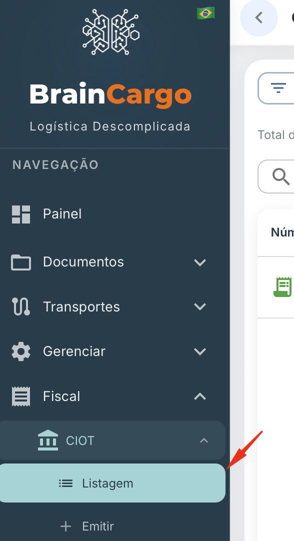 Listagem de CIOT com filtros