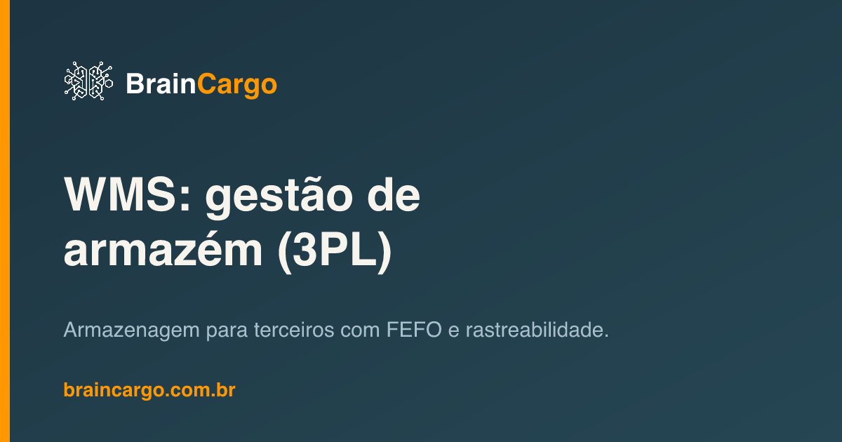 Módulo WMS de Gestão de Armazém do BrainCargo — recebimento, endereçamento, FEFO e multi-depositante — BrainCargo